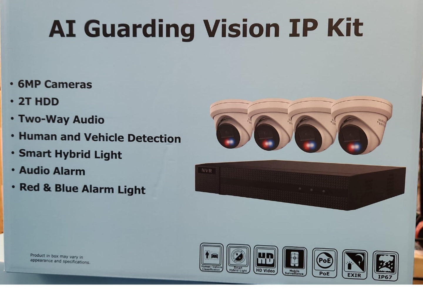 AI Guarding Vision 4ch  IP Security Camera Kit IP-KIT4642-BR  ( HIKVISION )