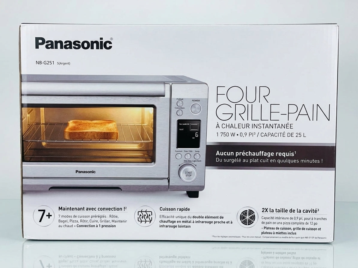 Panasonic NB-G251 Convection Toaster Oven with Double Infrared Heat - 0.9 cu. ft. (25L) - Silver/Argent( Refurbished )