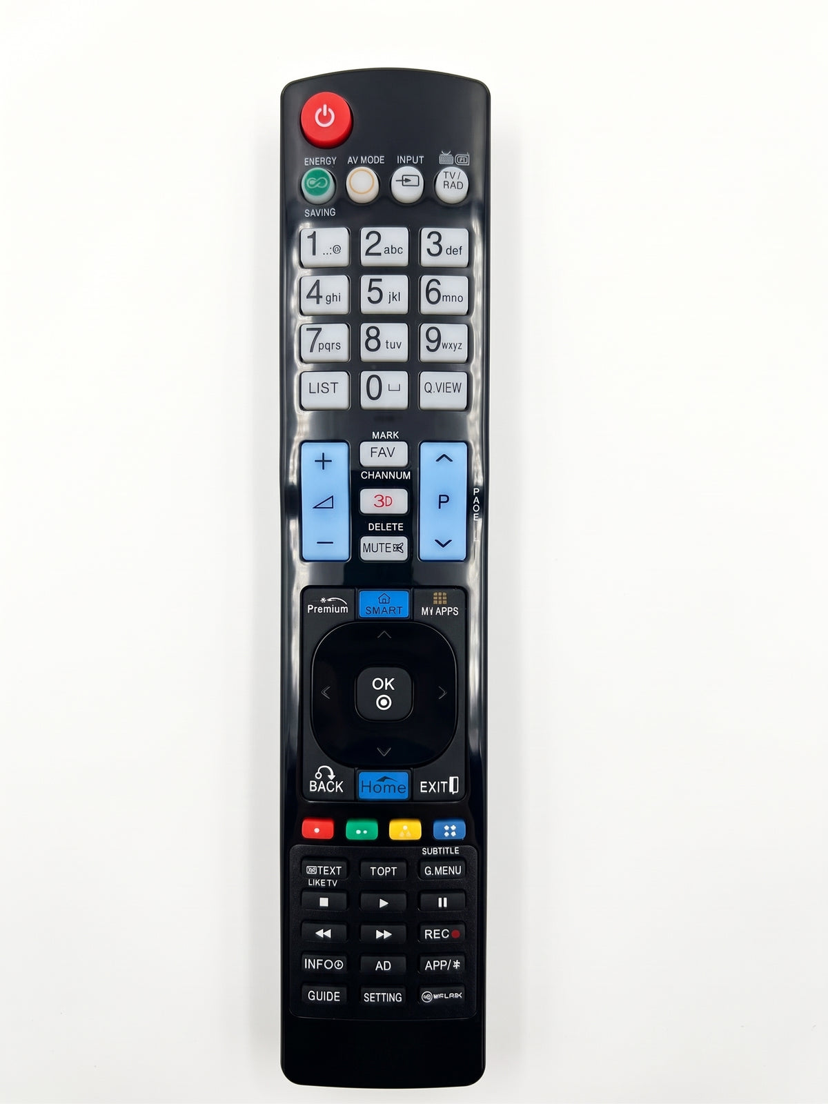 Universal TV Remote Control with Smart TV and Multimedia Buttons
