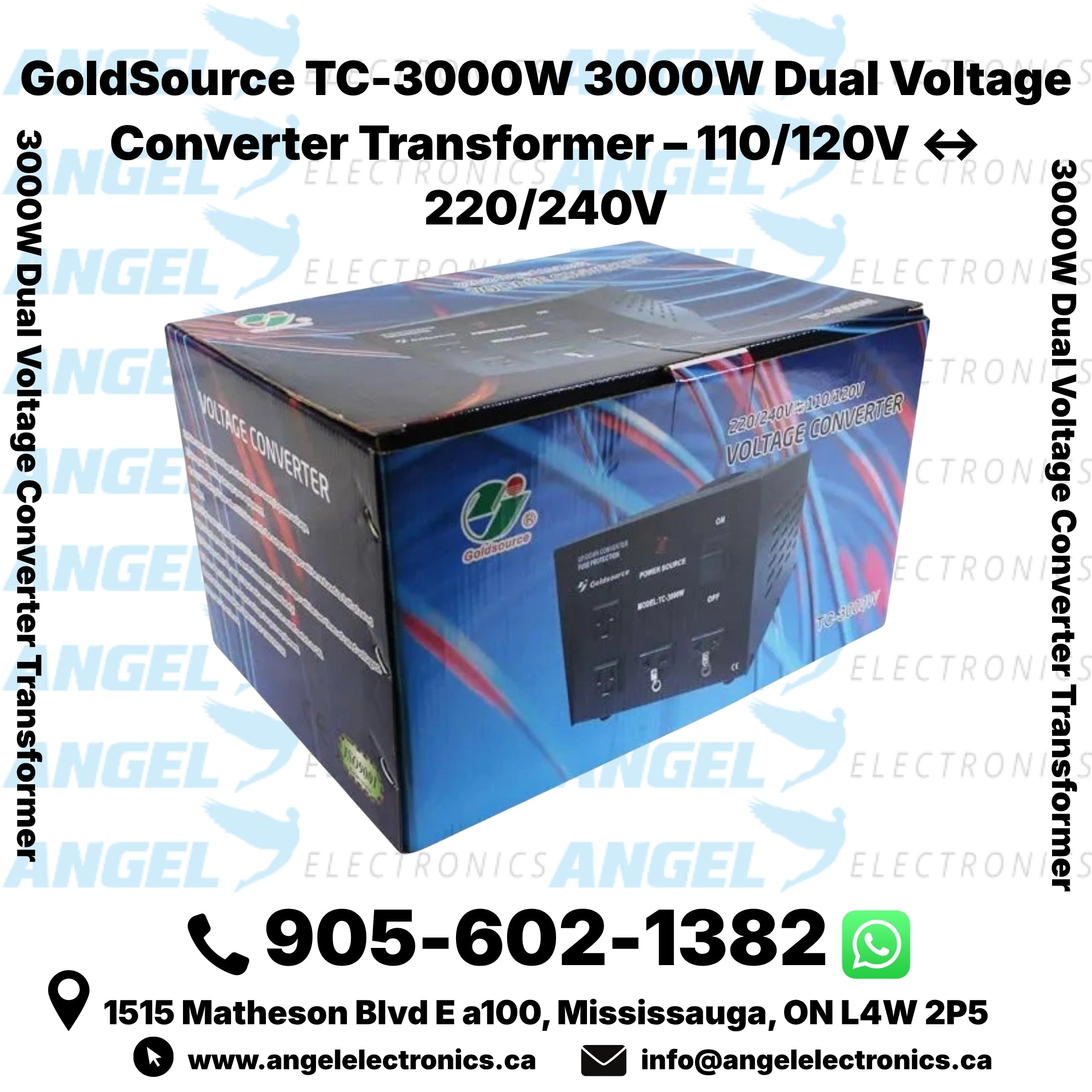 GoldSource TC-3000W 3000W Dual Voltage Converter Transformer – 110/120V ↔ 220/240V