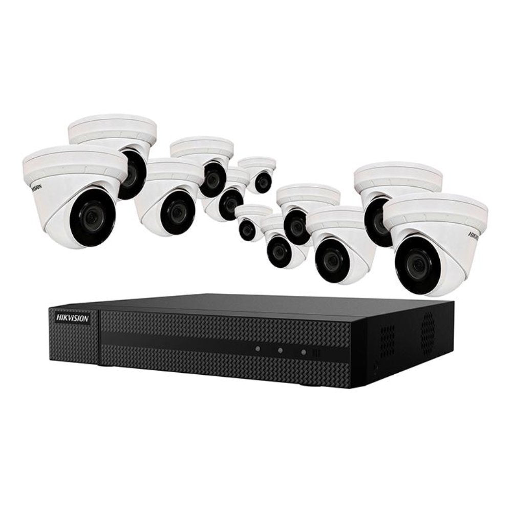 Hikvision IP Security Camera Kit 16 Channel 4K NVR with 12 x 4MP Turret Cameras EKI-K164T412