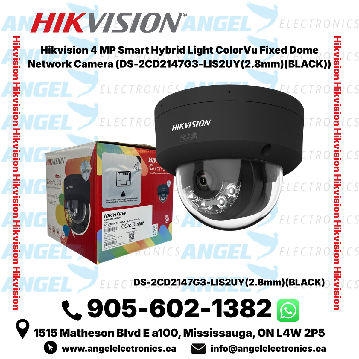 Hikvision 4MP ColorVu Smart Hybrid Light Dome IP Camera – 2.8mm, Person & Vehicle Detection (DS-2CD2147G3-LIS2UY)