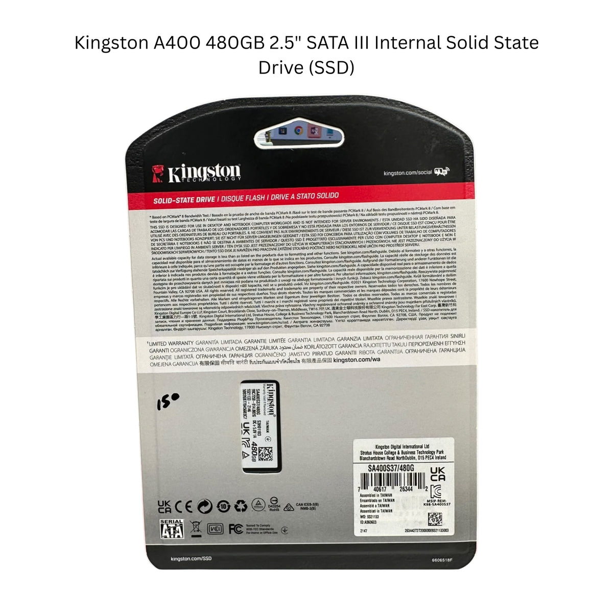 Kingston A400 480GB 2.5" SATA III Internal Solid State Drive (SSD)