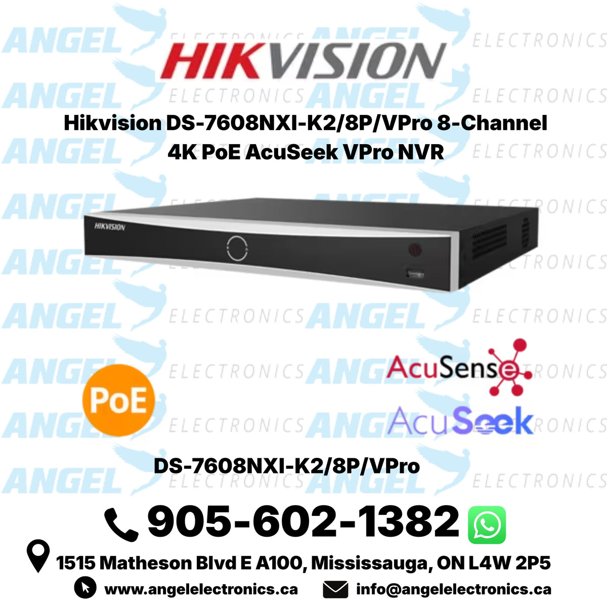 Hikvision DS-7608NXI-K2/8P/VPro 8-Channel 4K PoE AcuSeek VPro NVR