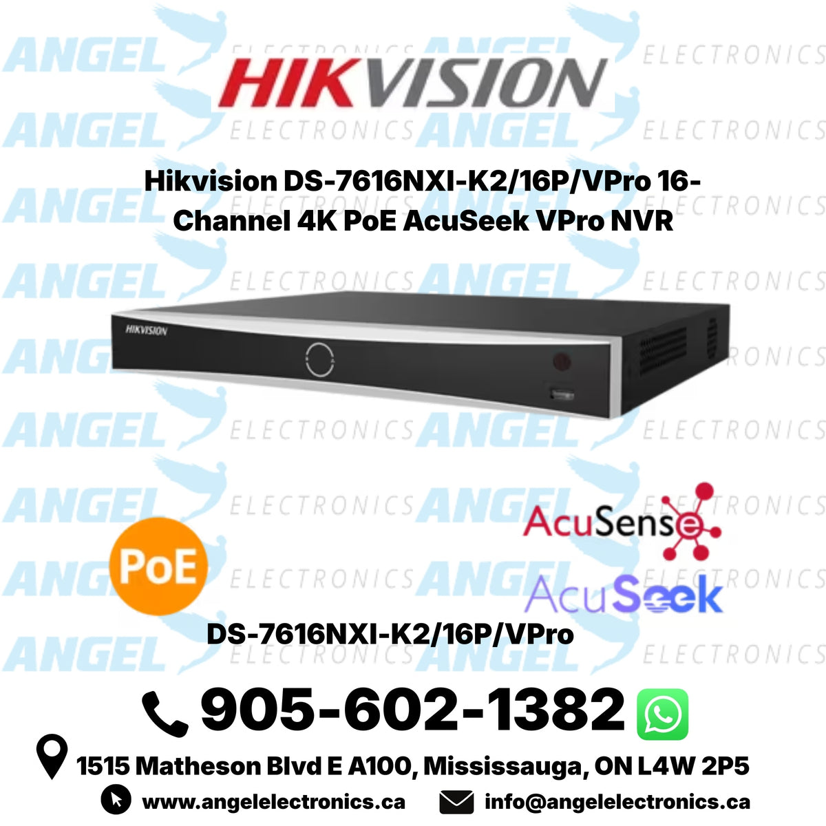 Hikvision DS-7616NXI-K2/16P/VPro 16-Channel 4K PoE AcuSeek VPro NVR