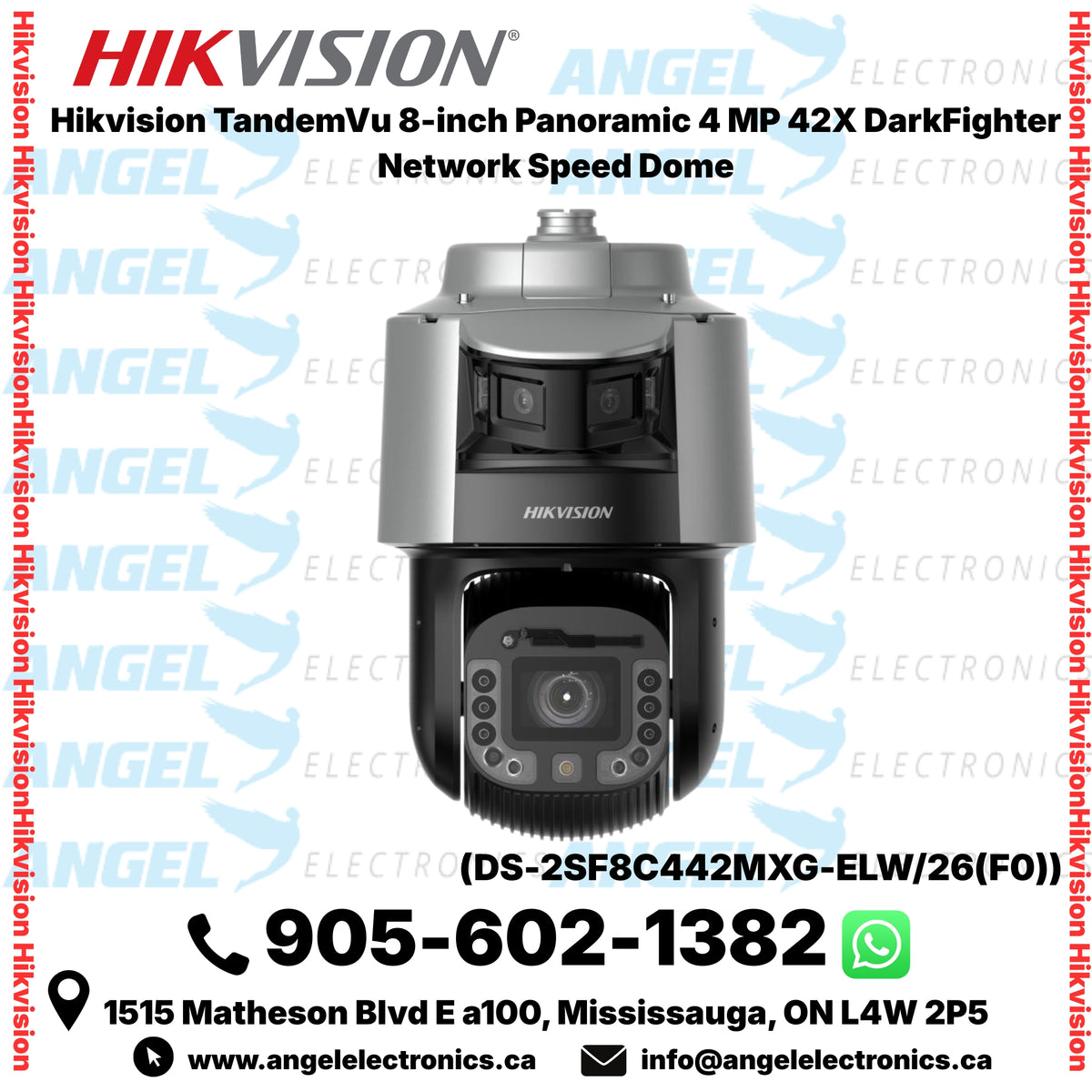 Hikvision TandemVu 8" 6MP Panoramic + PTZ Network Speed Dome – 42X Optical Zoom, DarkFighter (DS-2SF8C442MXG-ELW/26(F0))
