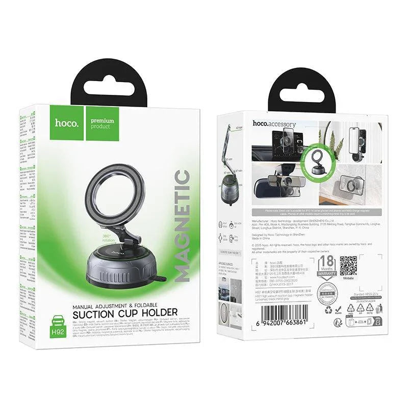 Magnetic Car Phone Holder with Suction Cup | 360° Rotating MagSafe Mount for Windshield & Dashboard