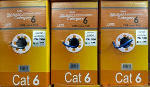 CAT6-1000: CMR SOLID 23AWG x 4C UTP CABLE 1000FT, 4 colours