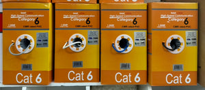 CAT6-1000: CMR SOLID 23AWG x 4C UTP CABLE 1000FT, 4 colours