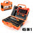 JAKEMY Tool Set / Tool Kit / Tool Box JM-8139 CR-V 47 in 1 Suction Cup / Sim Card Pin / Plastic Opening Tool / Stainless Knife / Metal Spudger / Curved Tweezers / Roller Opening Tool / Extension Bar / Magnetic Non-Slip Handle