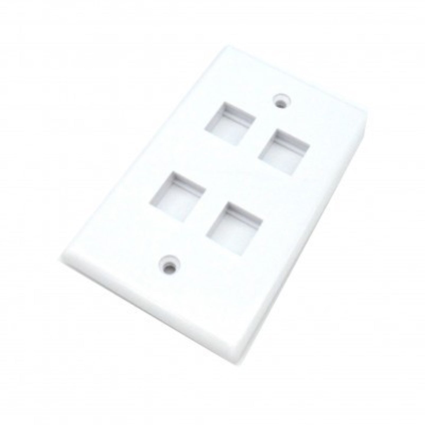 4 Port Keystone Wall Plate for RJ45 RJ11 RJ12 RCA F-Type Jack HDMI-USB-RCA- - White