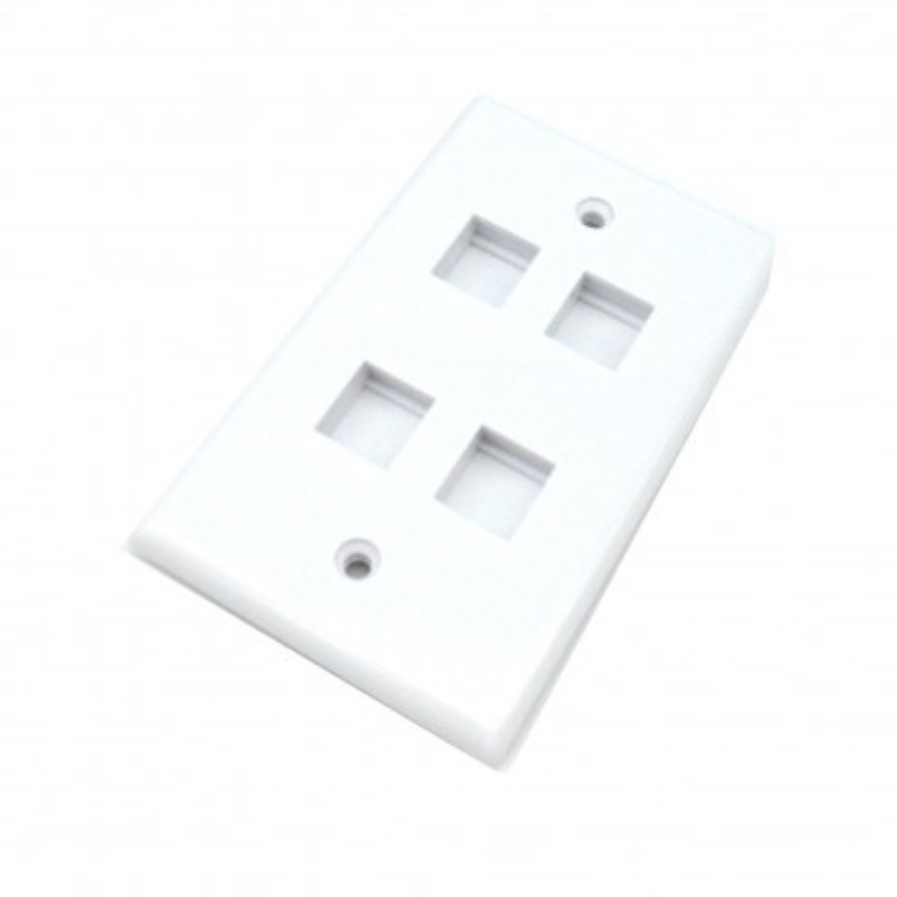 4 Port Keystone Wall Plate for RJ45 RJ11 RJ12 RCA F-Type Jack HDMI-USB-RCA- - White