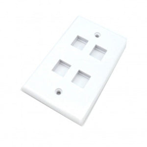 4 Port Keystone Wall Plate for RJ45 RJ11 RJ12 RCA F-Type Jack HDMI-USB-RCA- - White