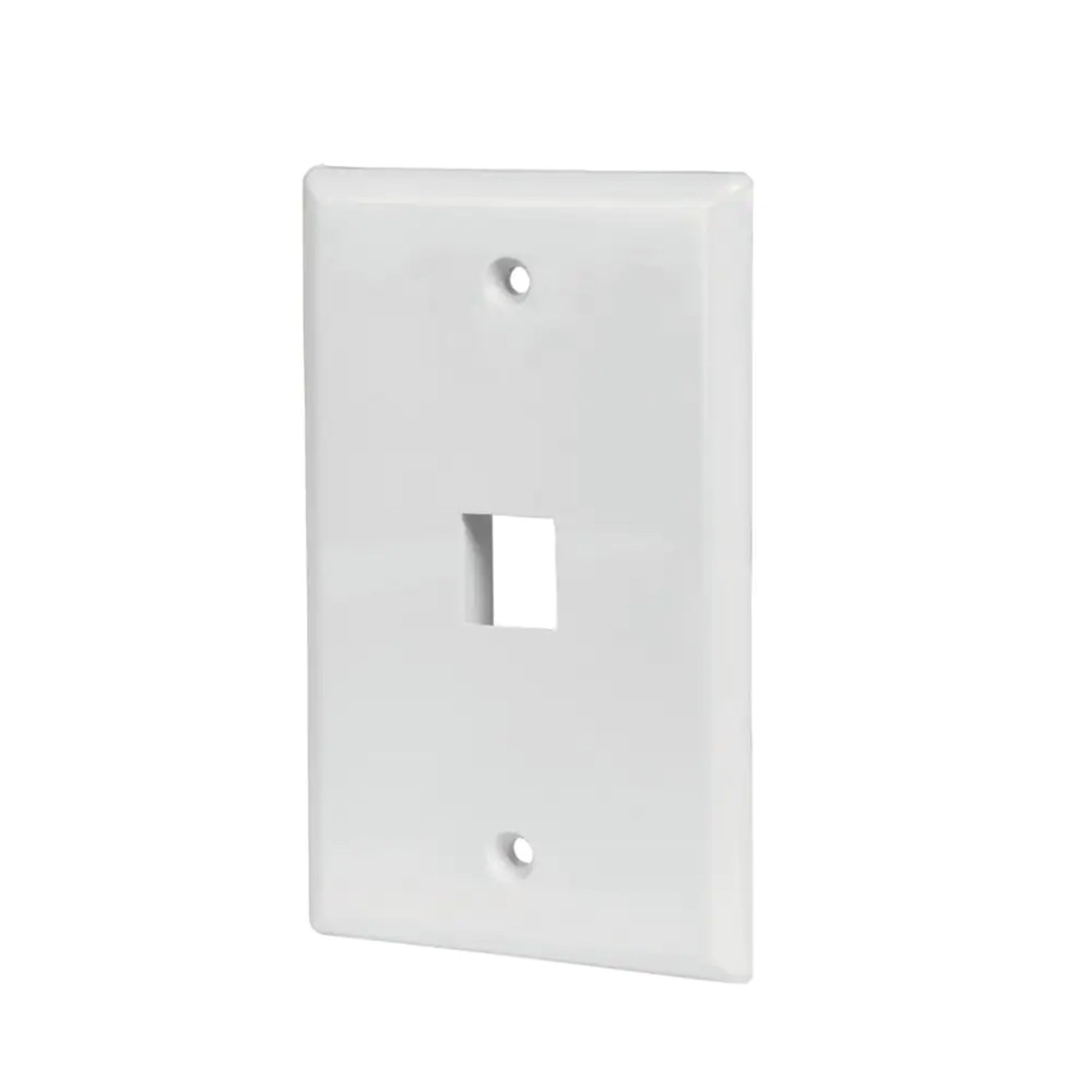 1 Port Keystone Wall Plate for RJ45 RJ11 RJ12 RCA F-Type Jack HDMI-USB-RCA-  - White