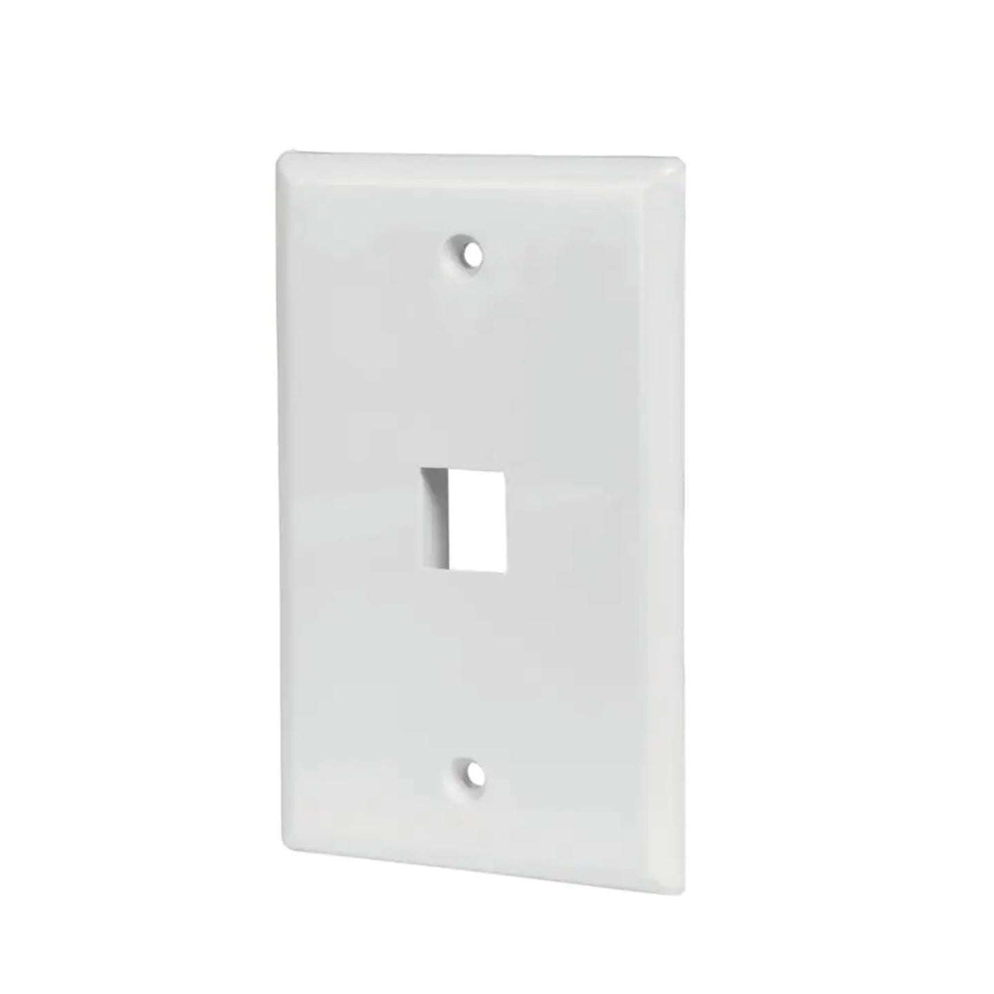 1 Port Keystone Wall Plate for RJ45 RJ11 RJ12 RCA F-Type Jack HDMI-USB-RCA-  - White