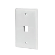 1 Port Keystone Wall Plate for RJ45 RJ11 RJ12 RCA F-Type Jack HDMI-USB-RCA-  - White