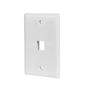 1 Port Keystone Wall Plate for RJ45 RJ11 RJ12 RCA F-Type Jack HDMI-USB-RCA-  - White