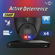 Aibase color 4ch 5MP kit, black (KIT-NV3104+4X3155B) (no HDD pre-installed)