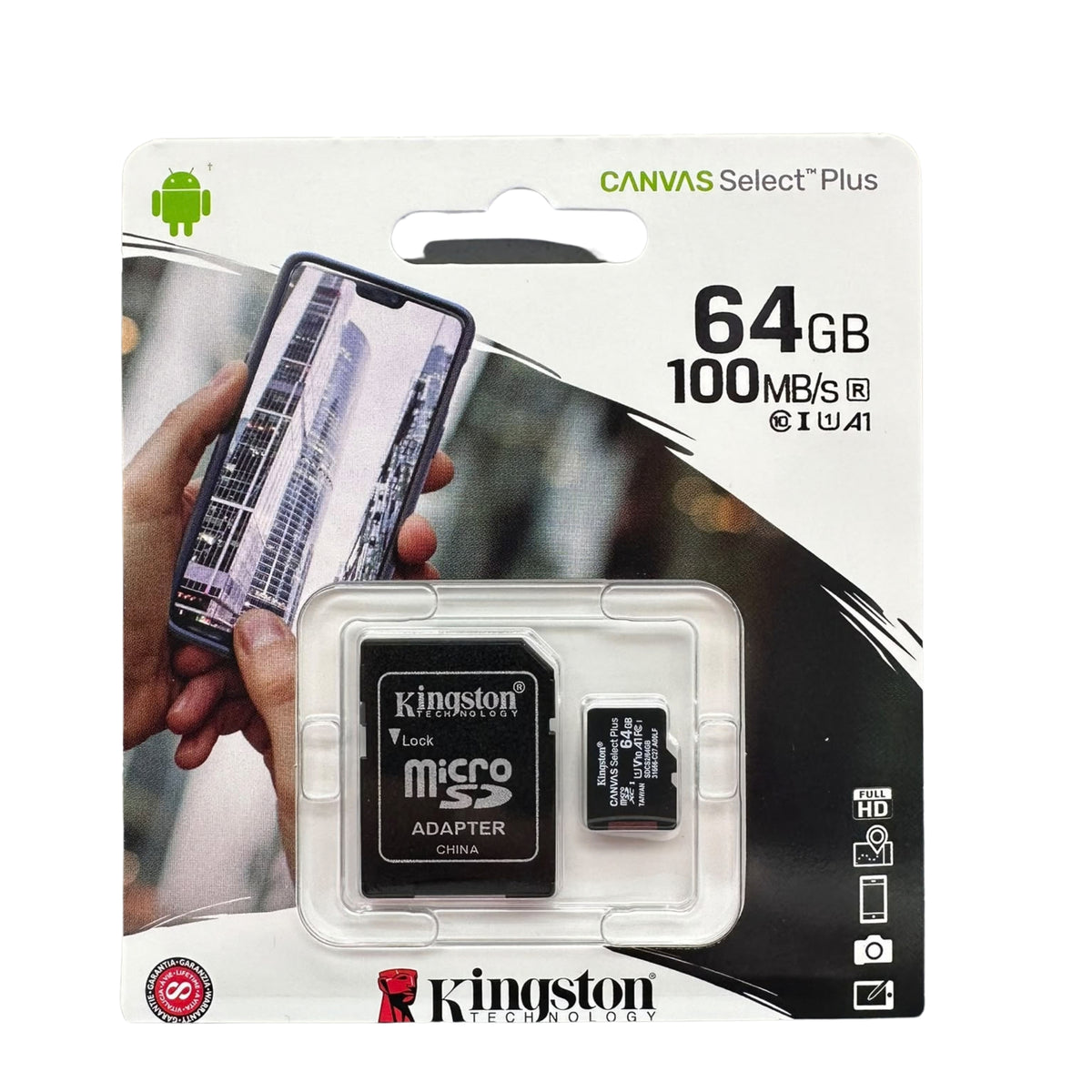 Kingston Canvas Select Plus 64GB SDXC Memory Card, Up to 100MB/s (SDCS2/64GB)