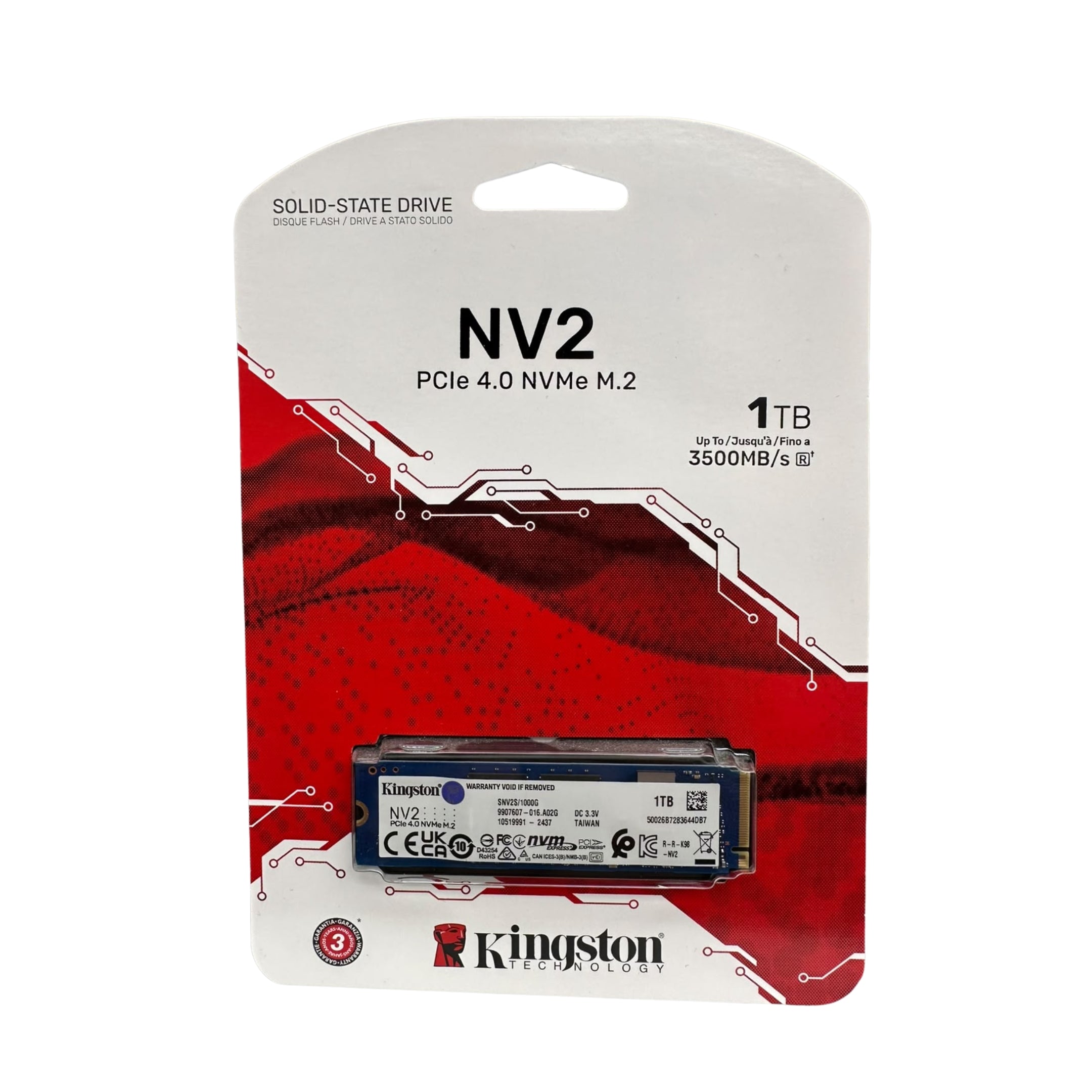 Kingston NV2 1TB PCIe 4.0 NVMe M.2 Internal Solid State Drive (Up to 3500MB/s)