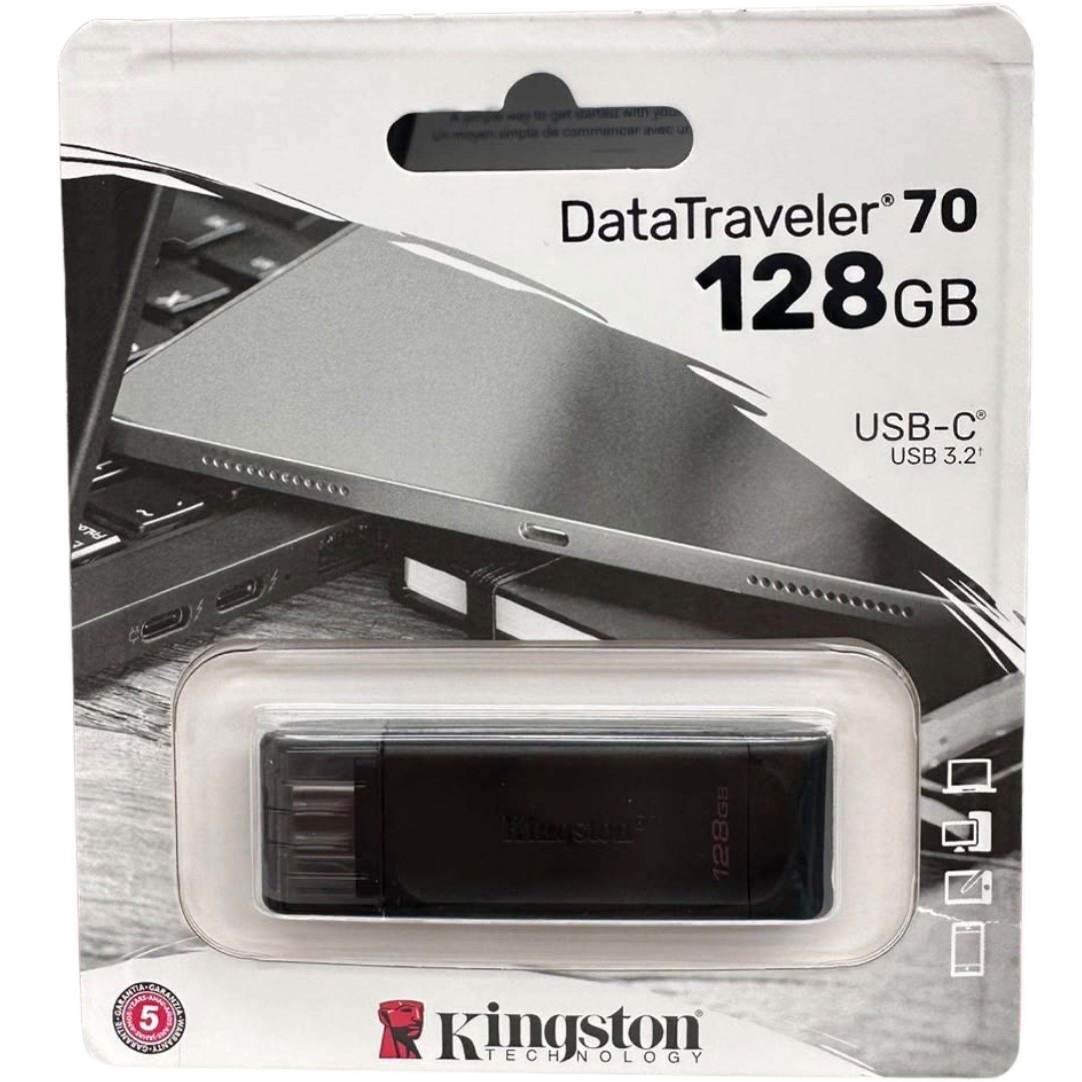 Kingston DataTraveler 70 128GB USB-C Flash Drive – USB 3.2 Gen 1 – DT70/128GB