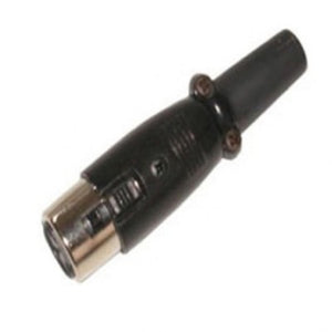 Black 3‑Pin Female XLR Connector – Solder Type