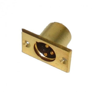 Gold Chassis Mount 3Pin Male XLR Connector (Solder Type, Gold‑Plated Housing)