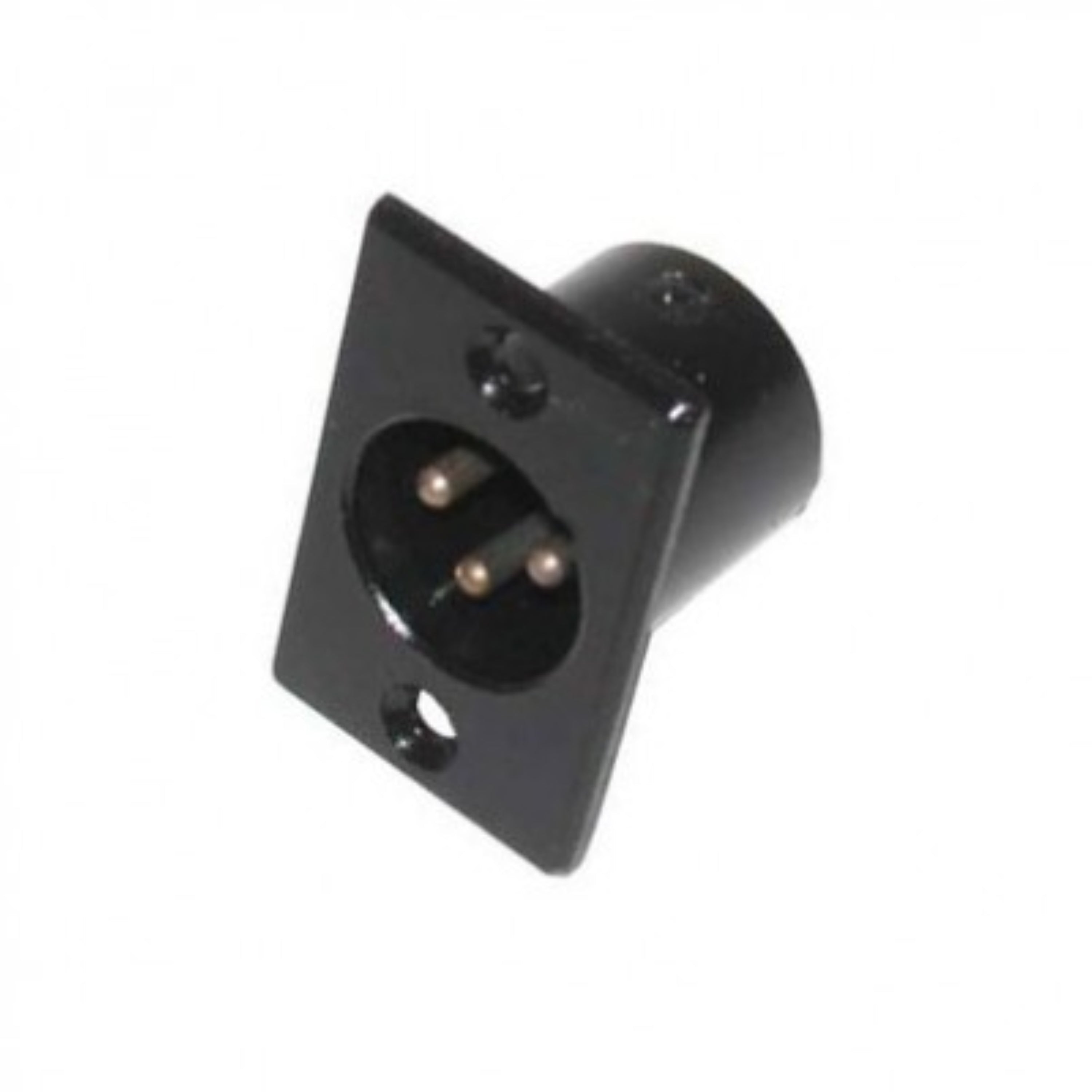 Chassis Mount 3 Pin Male XLR Connector (Solder Type, Black Housing)