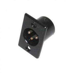 Chassis Mount 3 Pin Male XLR Connector (Solder Type, Black Housing)
