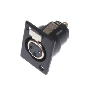 Chassis Mount 3Pin Female XLR Connector (Solder Type, Black Housing)