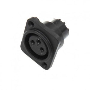 Chassis Mount 3Pin Female XLR Connector (Solder Type, Black Housing)