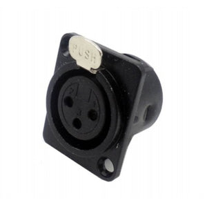 Chassis‑Mount 3Pin Female XLR Connector (Solder Type, Black Housing)