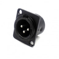 Chassis Mount 3Pin Male XLR Connector (Solder Type, Black Housing)