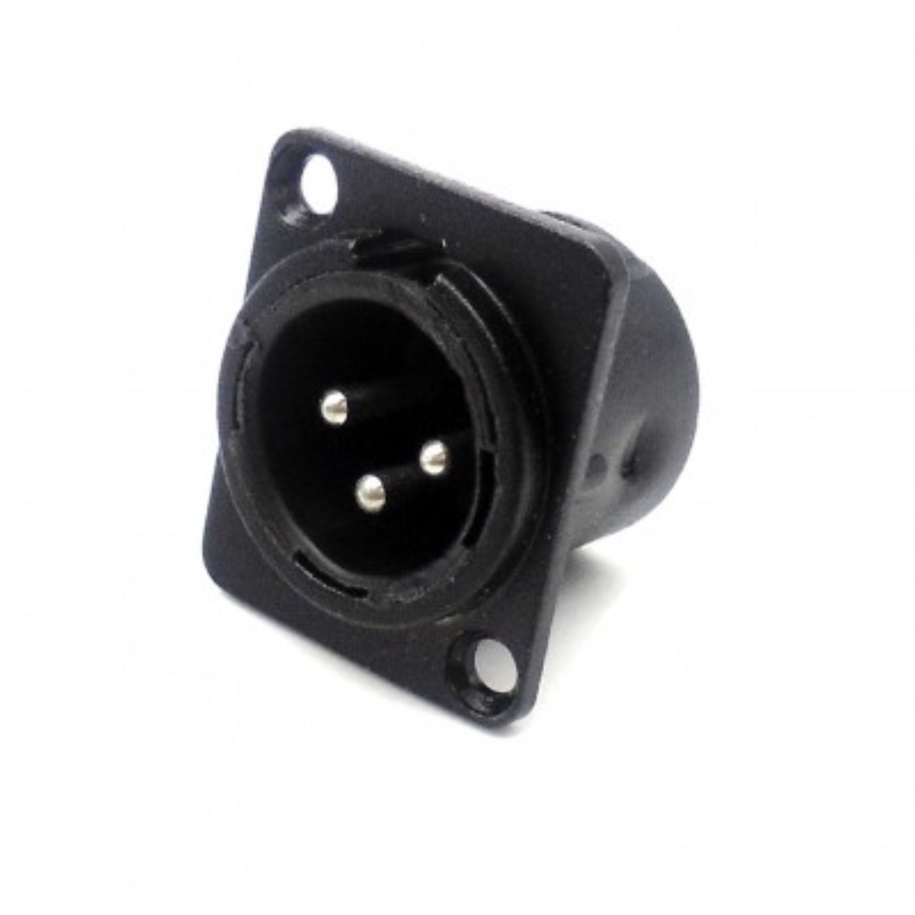 Chassis Mount 3Pin Male XLR Connector (Solder Type, Black Housing)