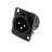 Chassis Mount 3Pin Male XLR Connector (Solder Type, Black Housing)