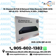 AI BASE 16-Channel 4K PoE Network Video Recorder (NVR-3216-16P-AI-V2) – 16 PoE Ports, H.265+, 2 HDD Bays