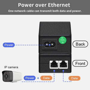 30W PoE+ Injector with 2.5 Gigabit ports Complies with IEEE802.3af/at standards