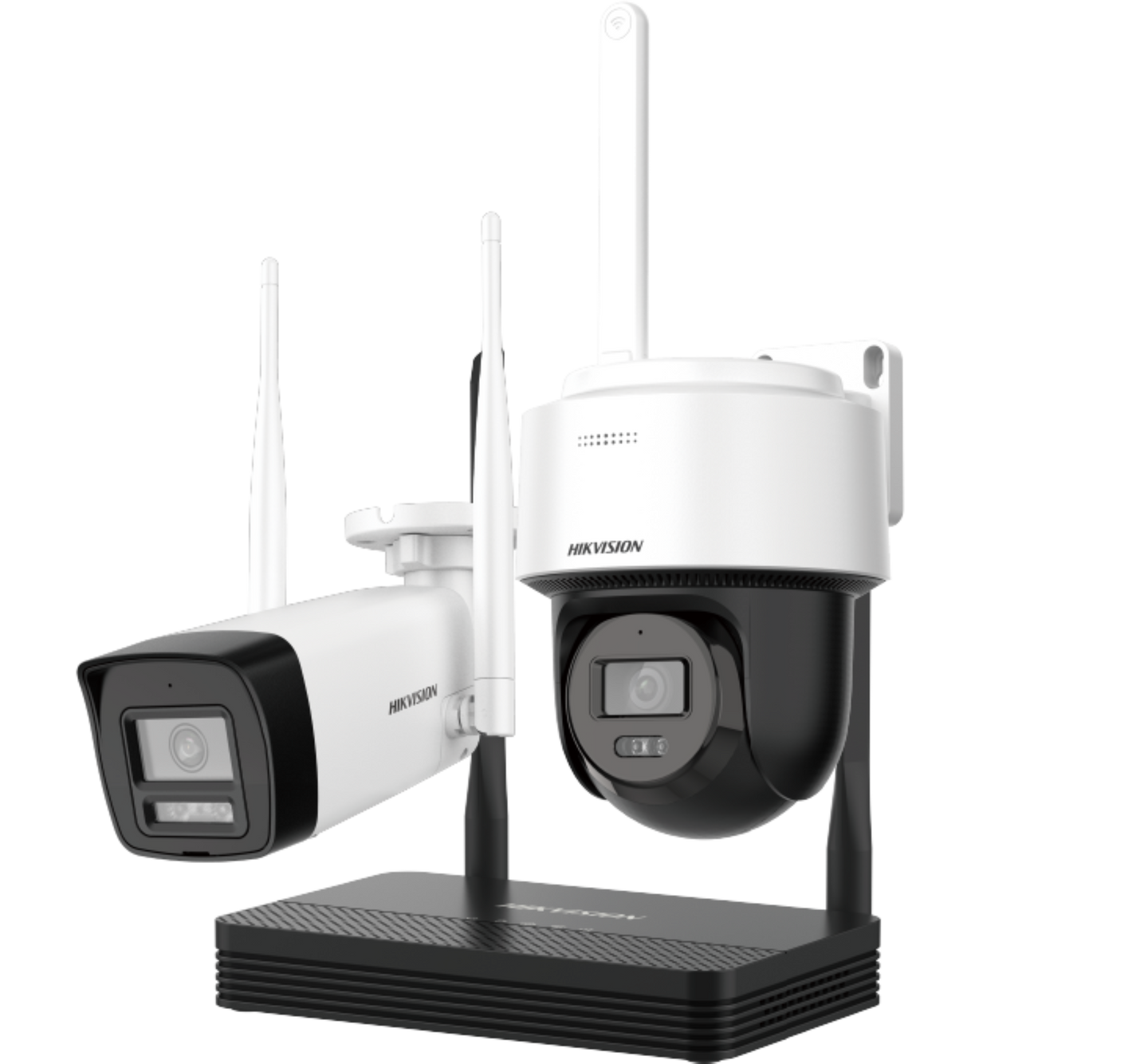 NKS424W03H  4MP H.265 One bullet + One PTDome WiFi NVS Kit ( HIKVISION )