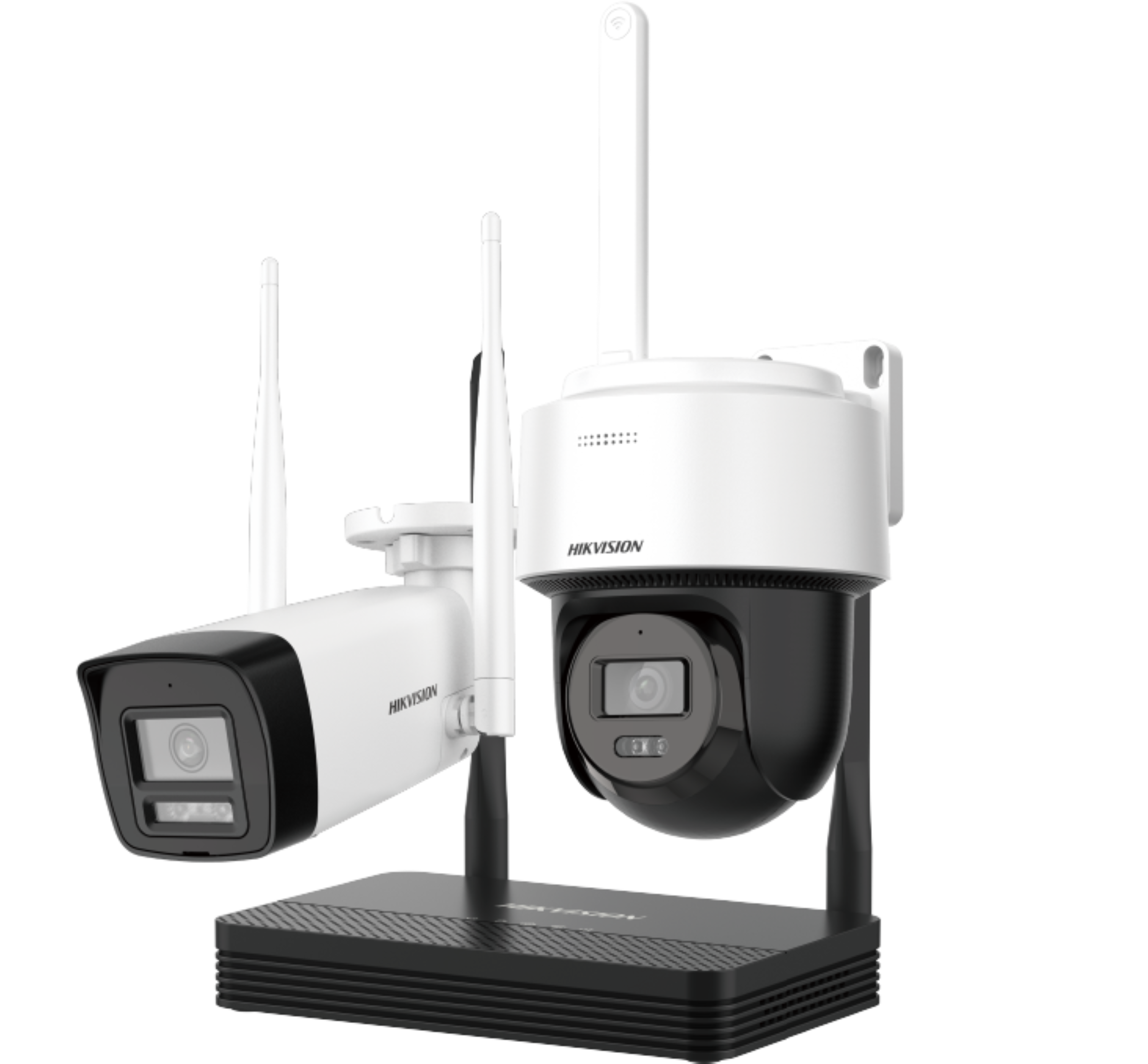NKS424W03H  4MP H.265 One bullet + One PTDome WiFi NVS Kit ( HIKVISION )