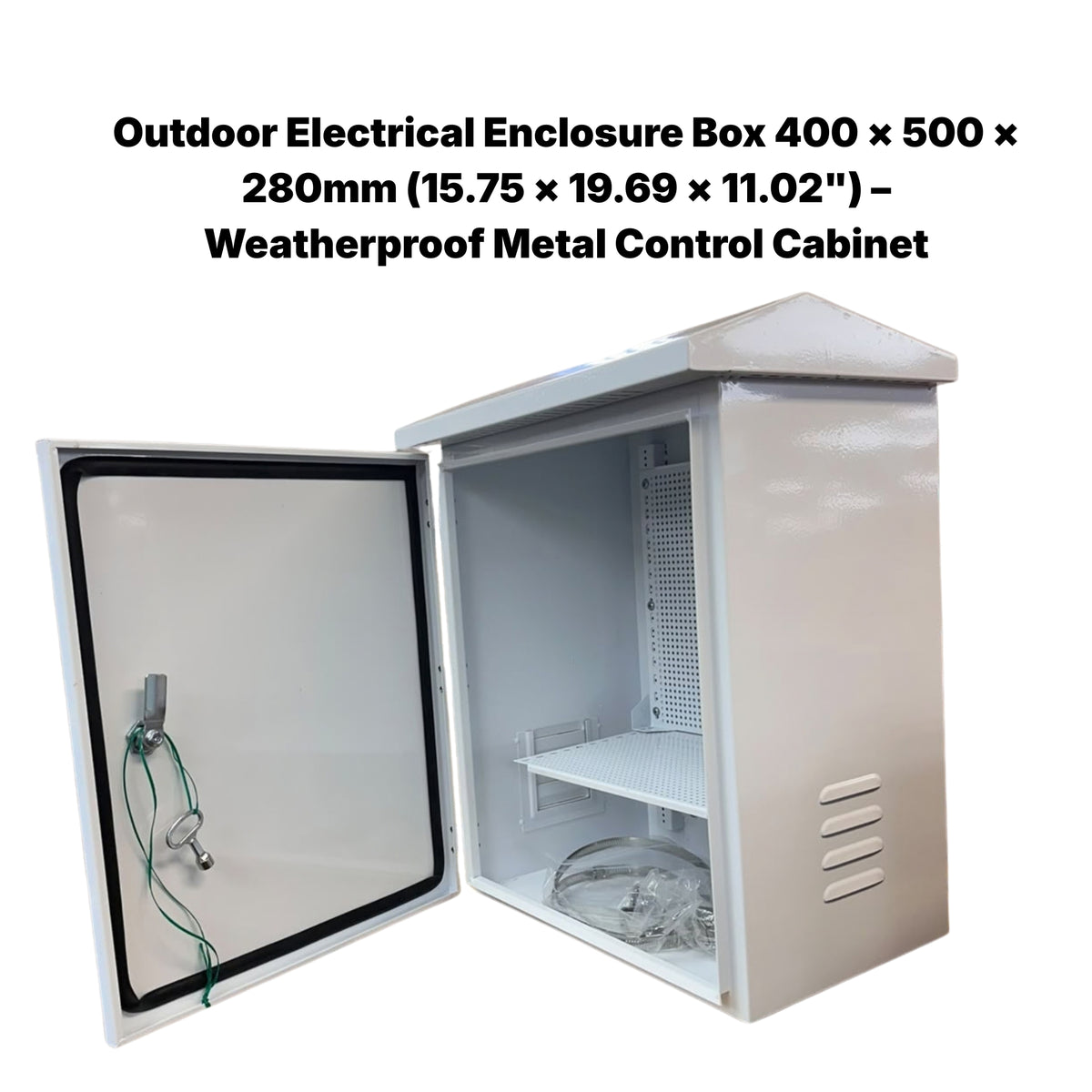 Outdoor Electrical Enclosure Box 400 × 500 × 280mm (15.75 × 19.69 × 11.02") – Weatherproof Metal Control Cabinet