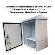 Outdoor Electrical Enclosure Box 400 × 500 × 280mm (15.75 × 19.69 × 11.02") – Weatherproof Metal Control Cabinet