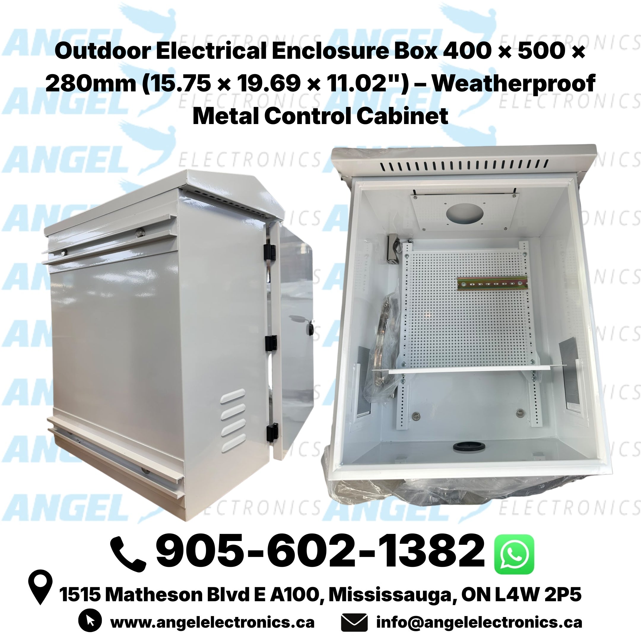 Outdoor Electrical Enclosure Box 400 × 500 × 280mm (15.75 × 19.69 × 11.02") – Weatherproof Metal Control Cabinet