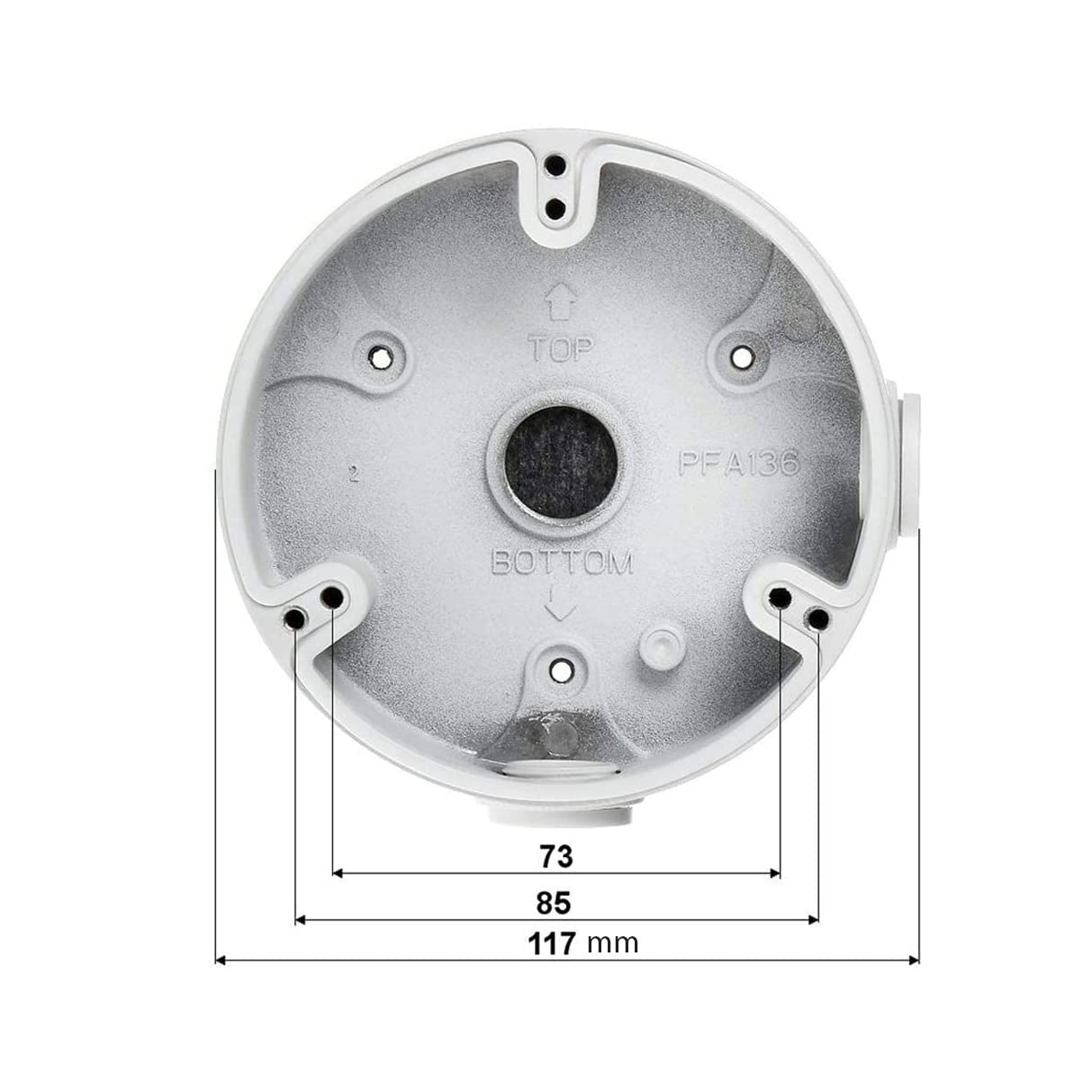 PFA136 Junction Box for Dahua IP Dome and Eyeball Camera, Whtie