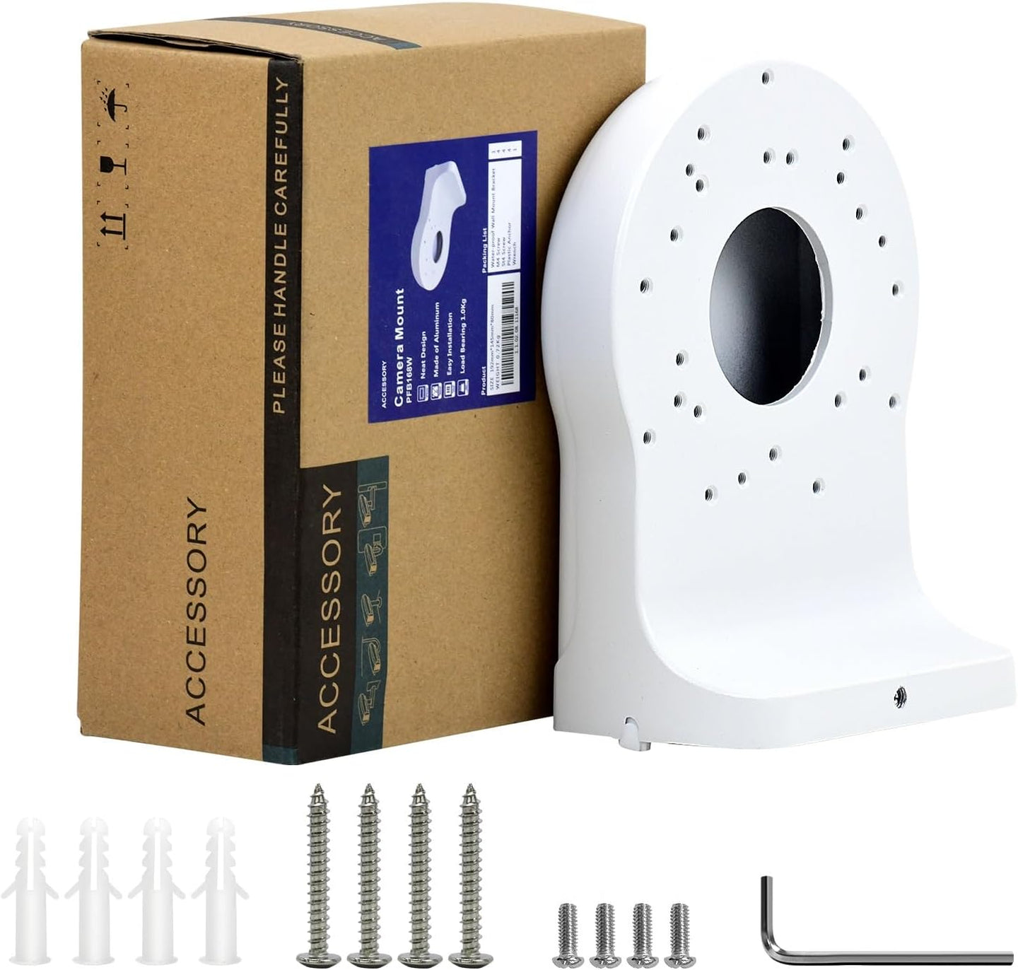 PFB168W Waterproof Wall Mount Bracket for Dome IP Camera Turret Camera
