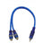 RCA Y Cable 1FT – 1 Male to 2 Female Splitter, High-Quality Audio Adapter (Blue)