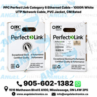 PPC Perfect Link Category 6 Ethernet Cable – 1000ft White UTP Network Cable, PVC Jacket, CM Rated