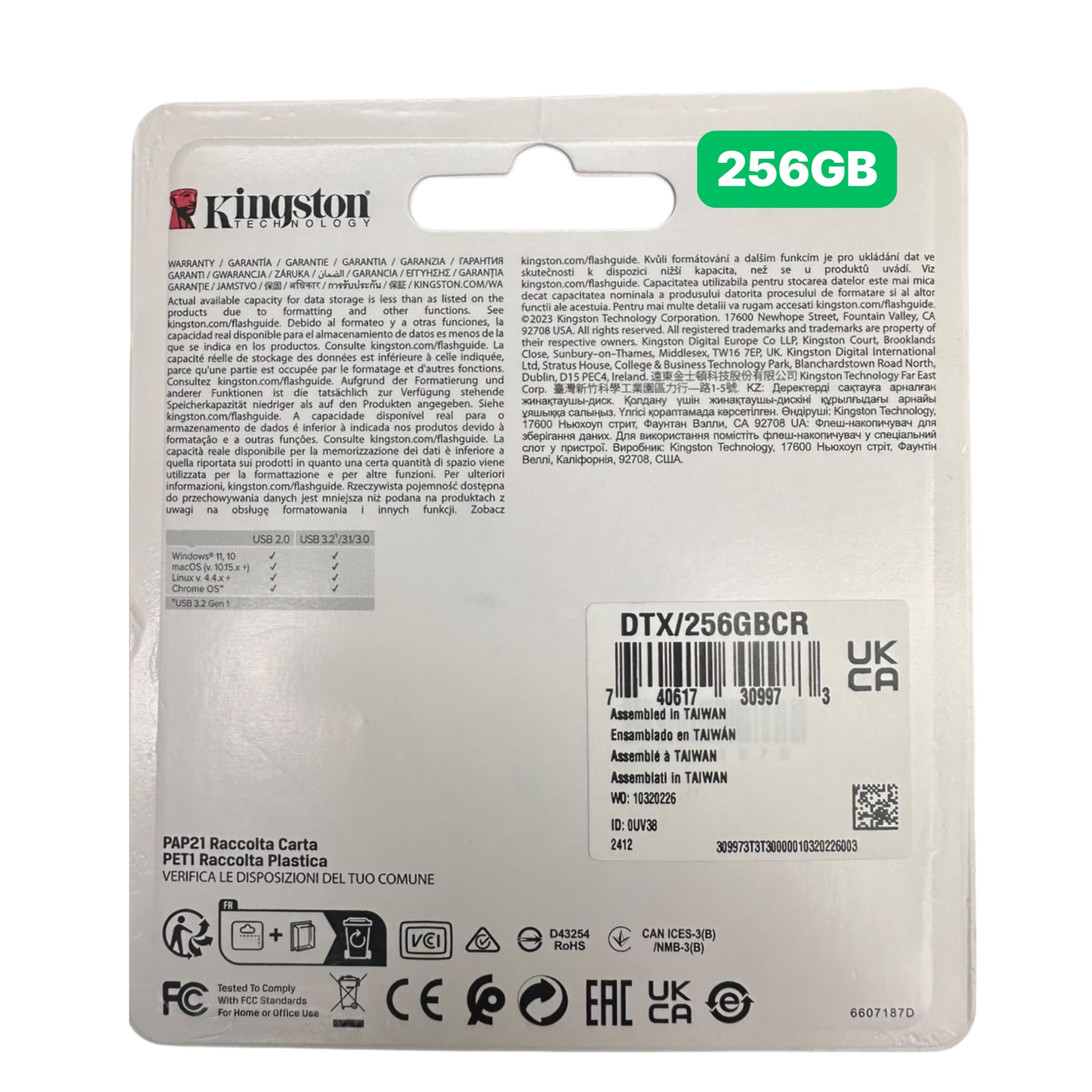 Kingston DataTraveler Exodia 256GB USB 3.2 Gen 1 Flash Drive DTX/256GB