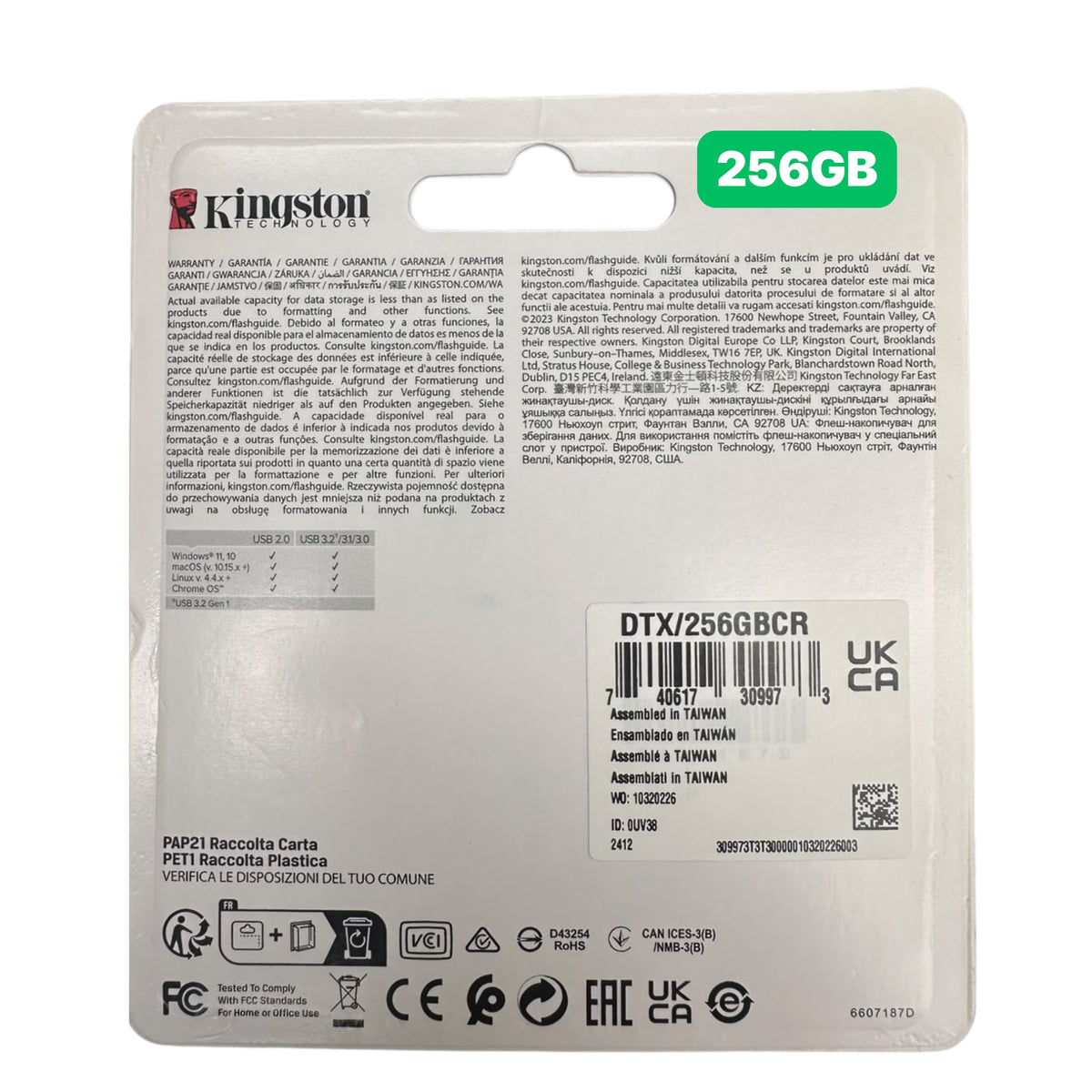 Kingston DataTraveler Exodia 256GB USB 3.2 Gen 1 Flash Drive DTX/256GB