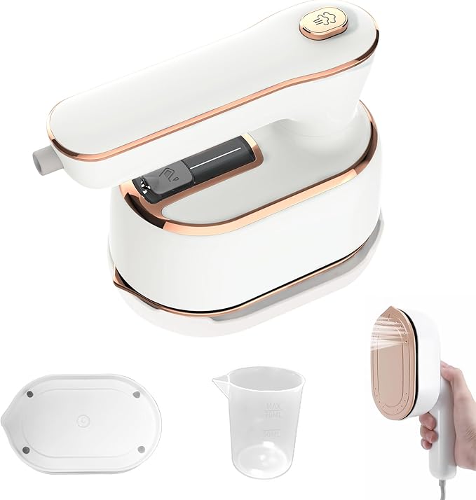Portable Handheld Garment Steamer – 2-in-1 Iron & Steamer, 180° Rotatable Mini Travel Clothes Steamer