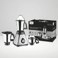 Preethi Steele 3-Jar Mixer Grinder 110-Volts with Turbo Vent and Improved Couplers
